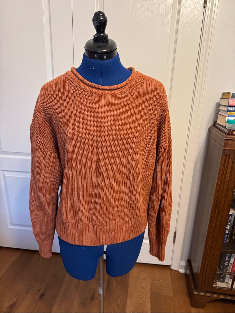 Woman’s Crewneck Knit Sweater - Rust Orange